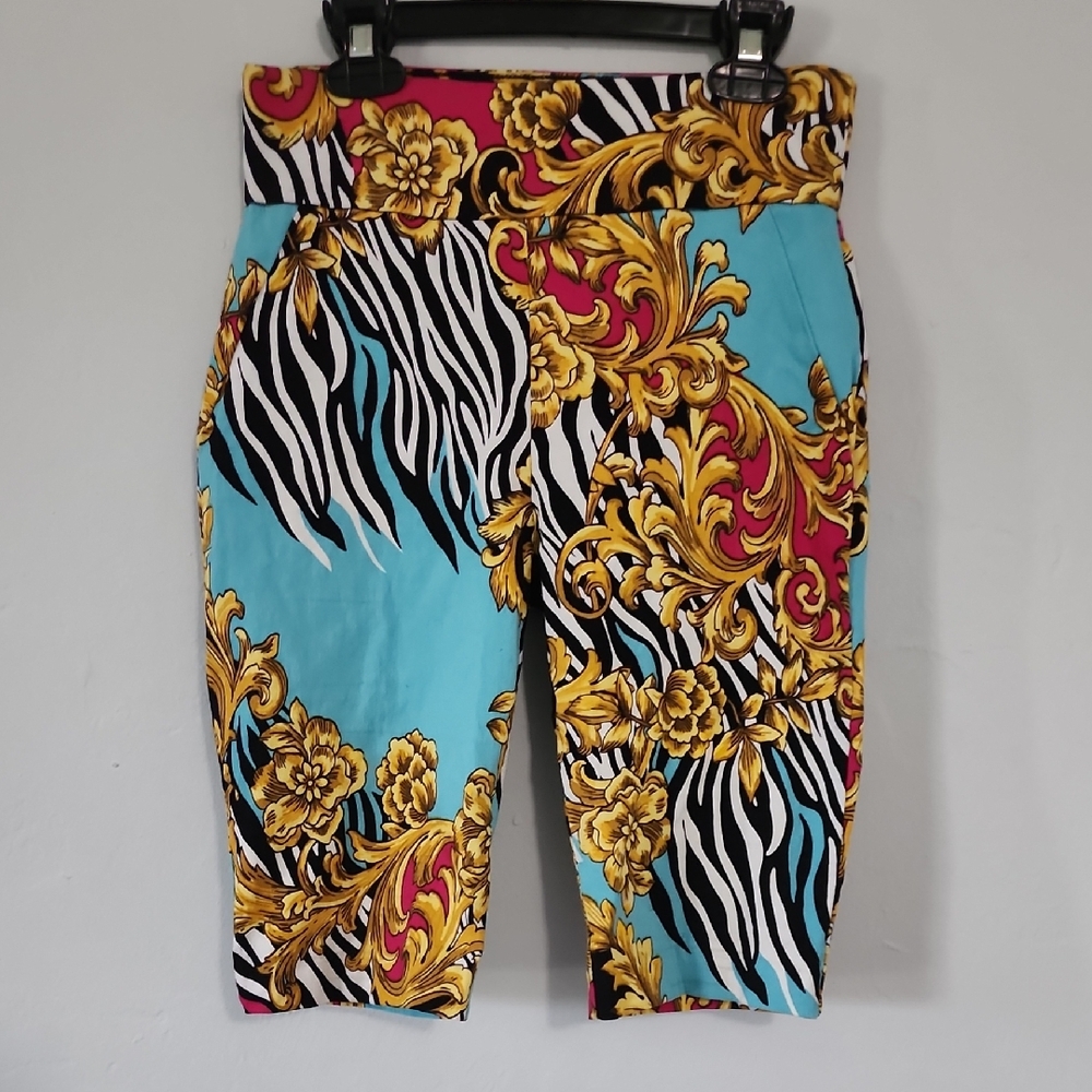 New York & Company Multicolor Baroque Print Women's Shorts